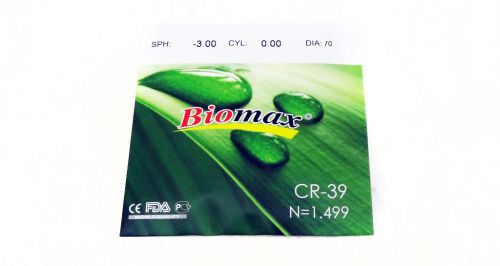CR-39 Biomax Ø 70 (минус)